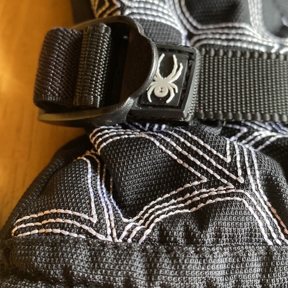 Spyder Black Gloves white Logo Spider w/ Web Palm LARGE pre-owned - Picture 6 of 14